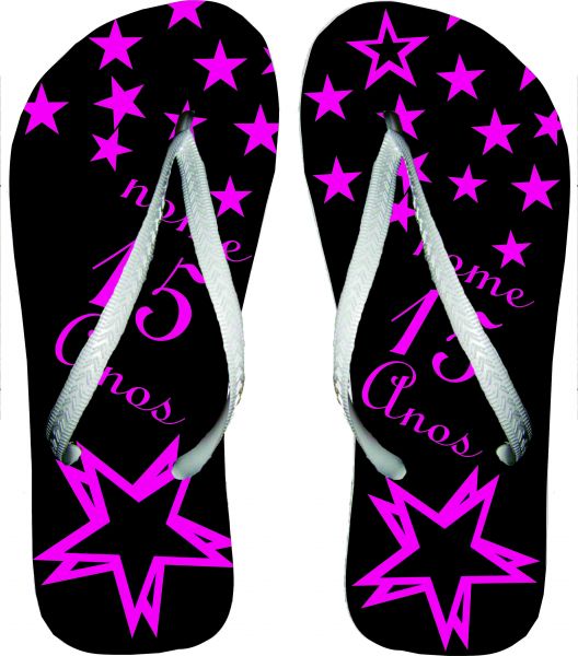 chinelo personalizado para festa de 15 anos;