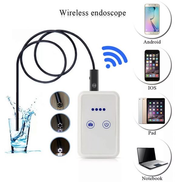 Gakaki HD 2.8mm Lens WIFI Sem Fio Endoscópio Camera 1 M Cobra Borescope tubo USB para Ios Iphone And