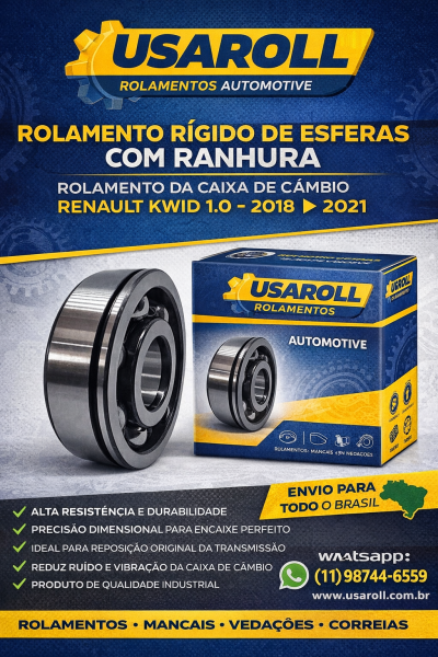 322753360R ROLAMENTO RÍGIDO DE ESFERAS COM RANHURA – CAIXA DE CÂMBIO RENAULT KWID