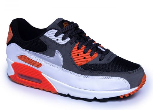 TENIS NIKE AIR MAX 90 CINZA C/ BRANCO E LARANJA