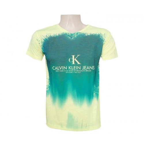 CAMISA CALVIN KLEIN GOLA V AMARELA