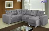 Conj Estofado 5070 Canto 7Lgs Chaise Veludo Cinza 25 Diviminas