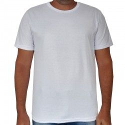 Camisa branca adulto polyester(P ao GG)