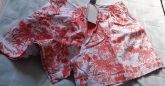 Shorts Talento  rosa e branco GG novo