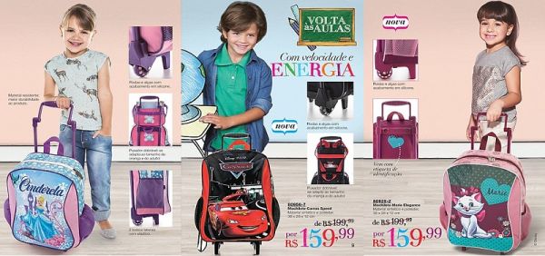 Volta as Aulas! Escolha a Mochila!  Parcele em até 12x e Seja Feliz!