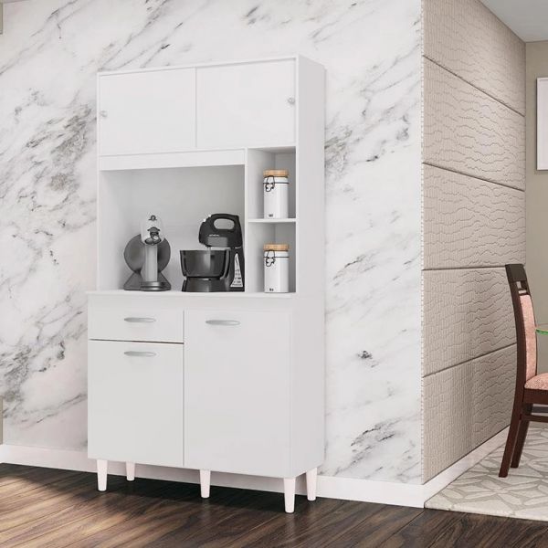 A881.Kit Cozinha Duda 90 4P1G Branco Poquema