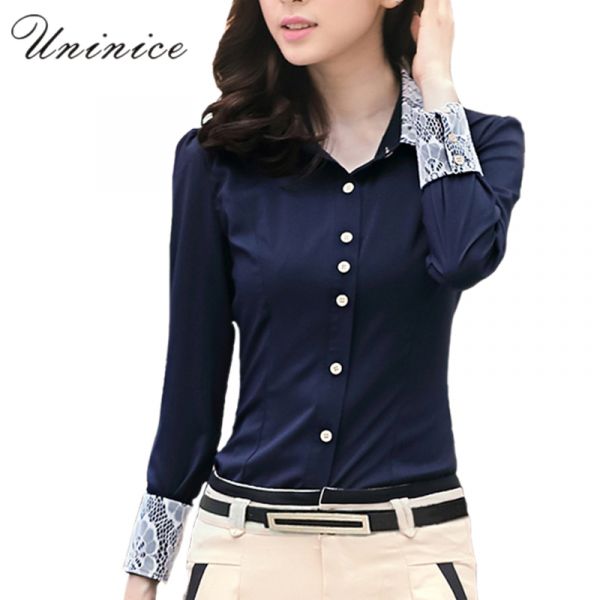 Blusa Feminina Chiffon Manga Longa De Alta Qualidade Uninice