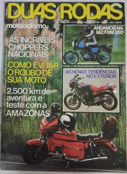Revista Duas Rodas 105 Março 1984 Teste Amazonas 1600 MZ 250 FBM
