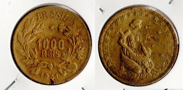 V134-2 1$000 1931 -Tiragem BAIXÍSSIMA 200.000 - Oportunidade.