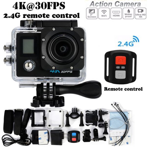 CAMERA ESPORTIVA 4K 30FPS COM TELA DE LCD DUPLA WIDE C/CONTROLE