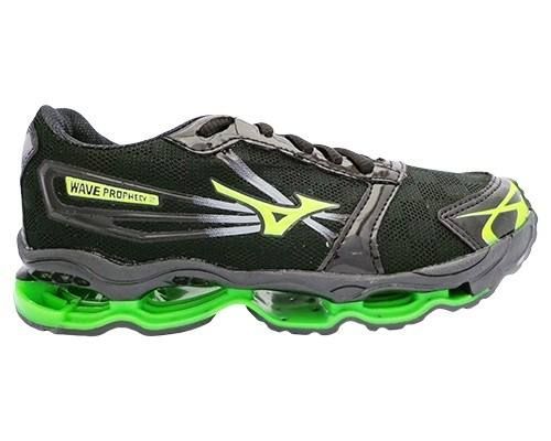 Tênis Infantil Mizuno Wave Prophecy 2 Preto E Verde Mod:1132