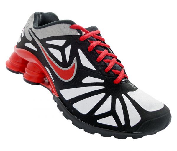 Tênis Nike Shox Turbo 14 Preto Branco e Vermelho MOD:12400 [1ª Linha]