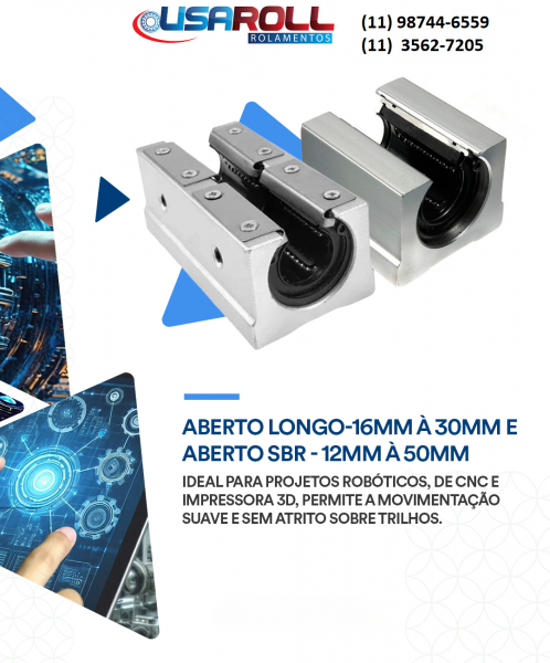 SBR16UU Pillow Block Aberto 12mm