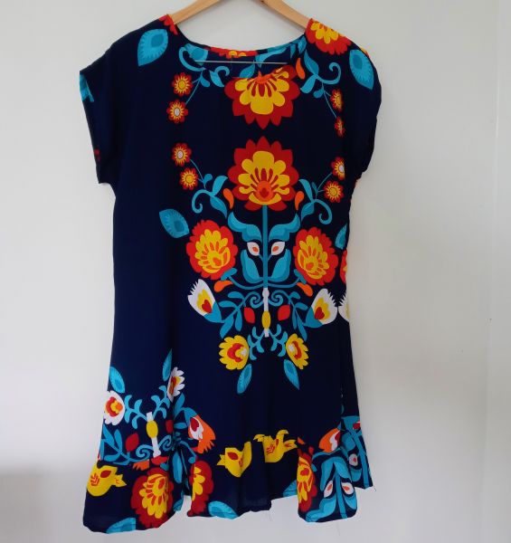 Vestido Feminino Floral Babado