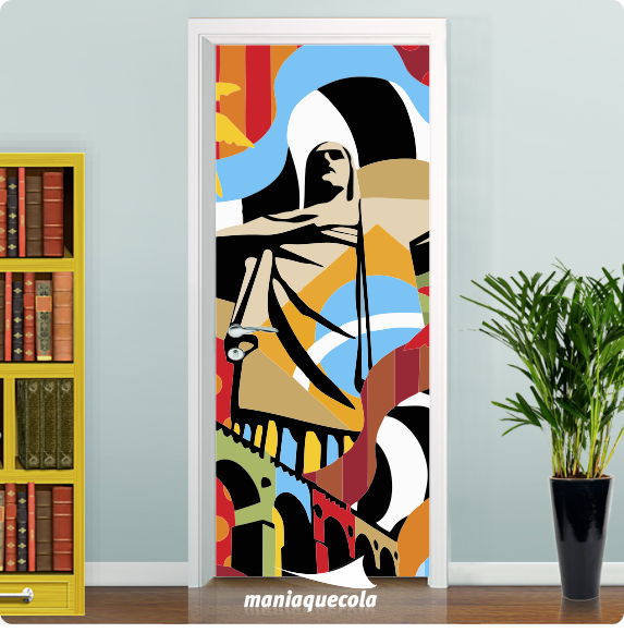 Adesivo para Porta Pop Art Cristo Redentor Rio de janeiro