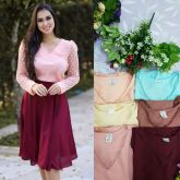 Blusa de crepe de seda bordadas mamga comprida rosa gg