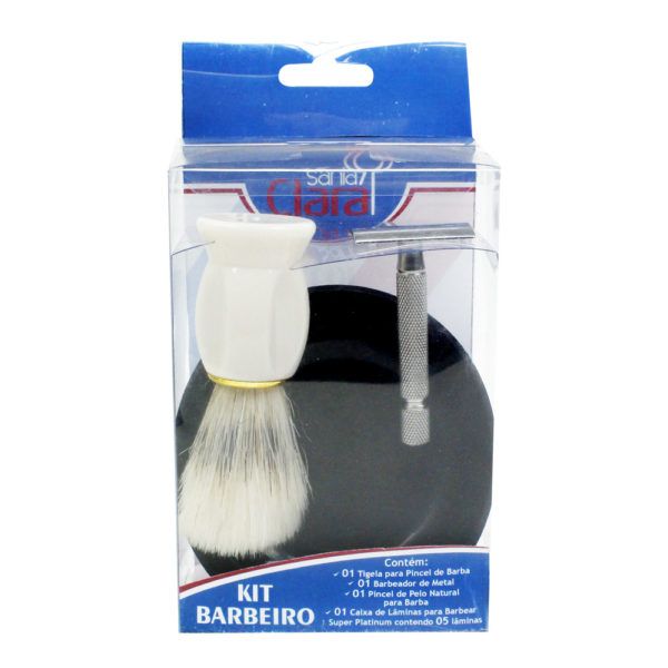 Kit Para Fazer Barba - Pincel De Barba + Tigela + Barbeador