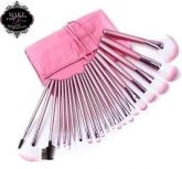 Kit Com 22 Pinceis Cerdas Naturais Para Maquiagem - R O S A