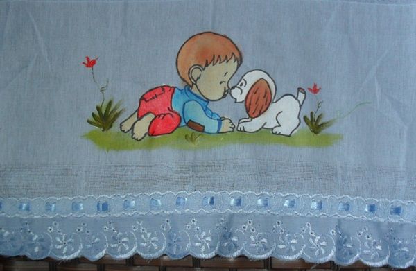 Fralda para menino: Tema Menino e Cachorrinho