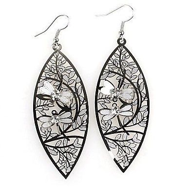Europeus e americanos brincos moda libélula oval cobre cor aleatória #02296876