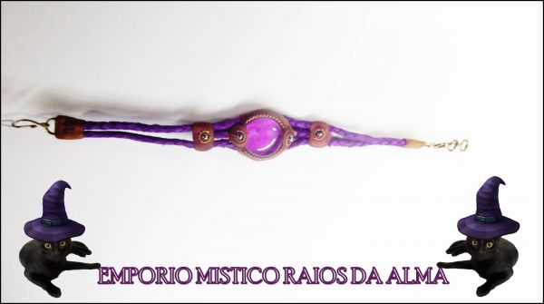 PULSEIRA MISTICA COM PEDRA LILAS