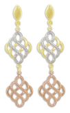 Brinco folheado a ouro com 3 tonalidades distintas: amarela - Cod: BS2426