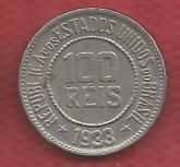 V087-1 - 100 Réis 1933 - Baixa Tiragem 1.314.000-