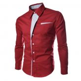 Camisa Casual Social Manga Longa Luxo Homens De Negocios