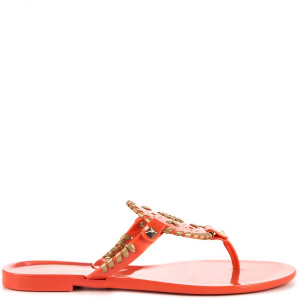 Georgica Jelly - Fire Coral Gold Jack Rogers