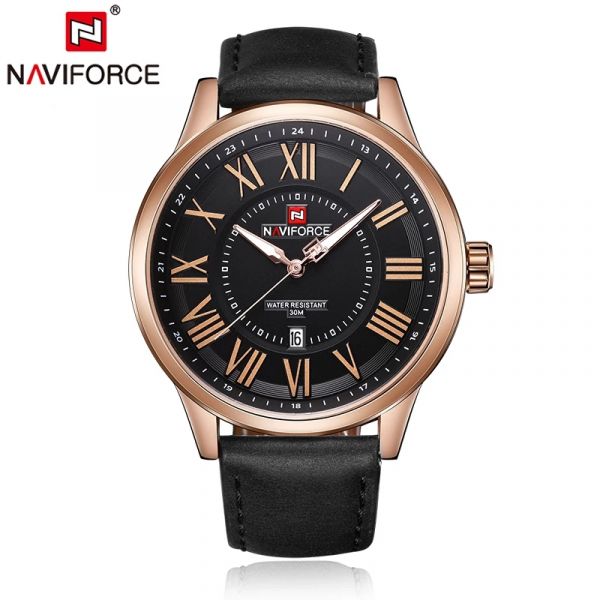 2018 Homens Relógio NAVIFORCE Marca Original Men Quartz Relógios algarismos Romanos PU Starp Luxo Ho