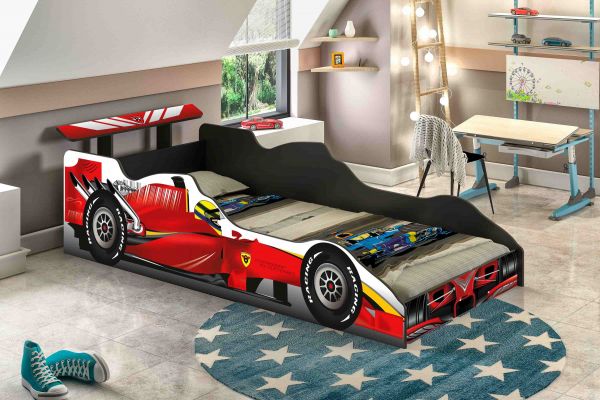 Cama Infantil Carro Formula I Vermelho J A Moveis