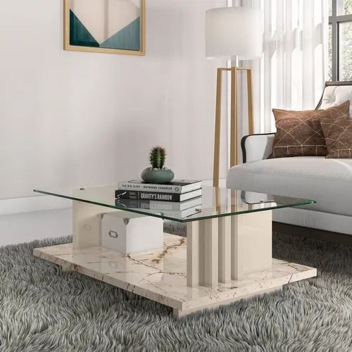 Mesa de Centro Frizz Calacata.Off White Madetec
