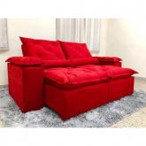 Estofado Retr Recl Fenix 200 2x100 Veludo Vermelho 18 Diviminas