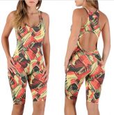 Macacão Curto em Suplex Estampado.