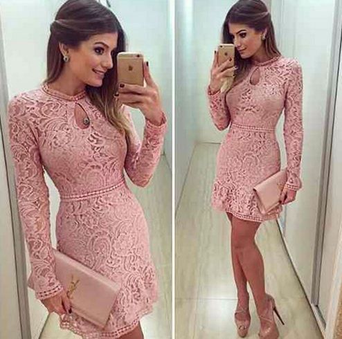 Vestido Renda Pink Noveau