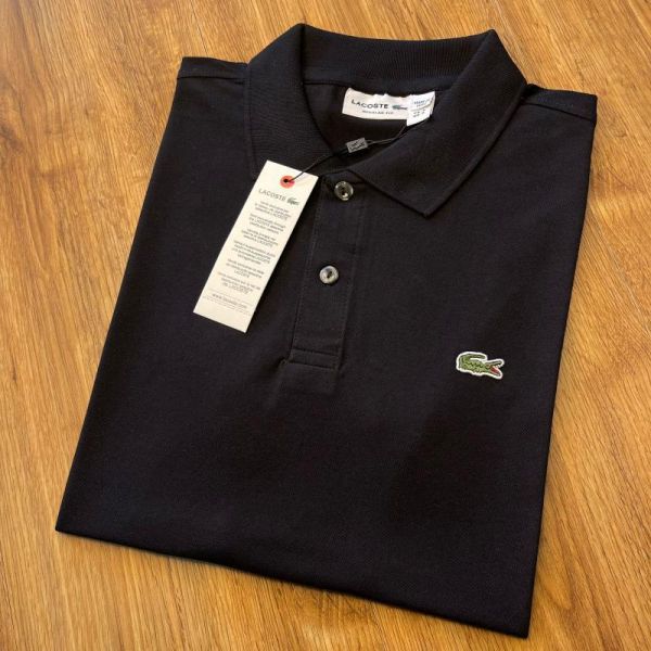 Camiseta Polo Lacoste Preta slim fit