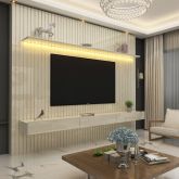 0551345 Home Nobre Ripado 230 1P3G com LED Off White.Off White Gelius