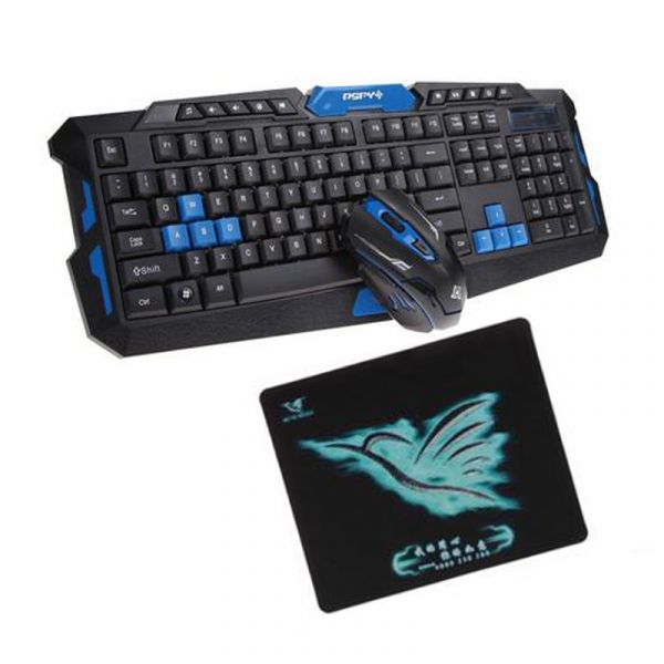 2.4G USB Gaming Gamer Jogo Multimídia Conjunto de Teclado e Mouse Sem Fio Combo Kit Waterproofe Cont