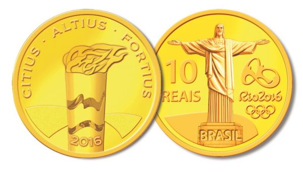 Moeda de Ouro Tocha Olímpica Rio 2016