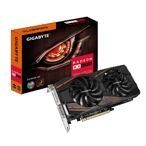 PLACA DE VIDEO PCI EXPRESS 4GB AMD GIGABYTE RADEON RX 570 GAMING -REV 2.0/DDR5/256 BITS/ DVI/HDMI/DP