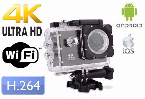 224 - CAMERA ESPORTIVA 4K ULTRA HD WIFI IP68 1080P H.264