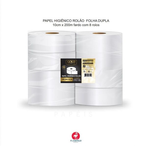 Higiênico Rolão Folha Dupla 8x200