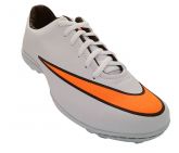 Chuteira Society Nike Mercurial Victory 5 Branco e Laranja MOD:11947