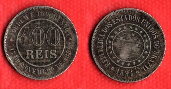 V038-1 - 100 RÉIS 1894  - Tir. 1.881.000