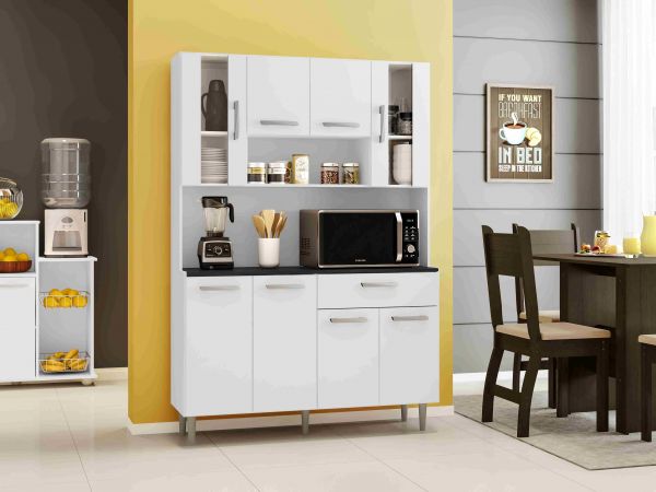 Kit Cozinha Gabi 120 8P1G1N Branco Poliman