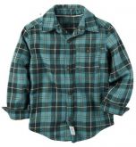 MC3CM01- Camisa Manga longa Xadrez Verde 4T (3-4anos) - Carter's