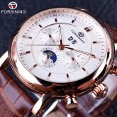 Relógio Masculino Mecânico Forsining Pulseira De Couro Fashi