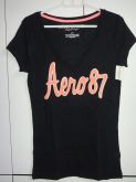 Camiseta P feminina preto com laranja