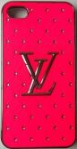 CASE LV ROSA CRAVEJADA STRASS PARA IPHONE 4 E 4S