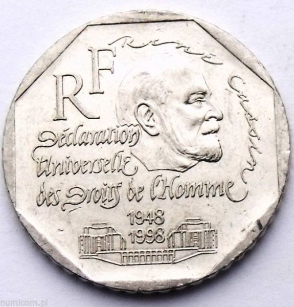 Moeda Direitos Humanos França 2 Francs 1998 - Frete Grátis